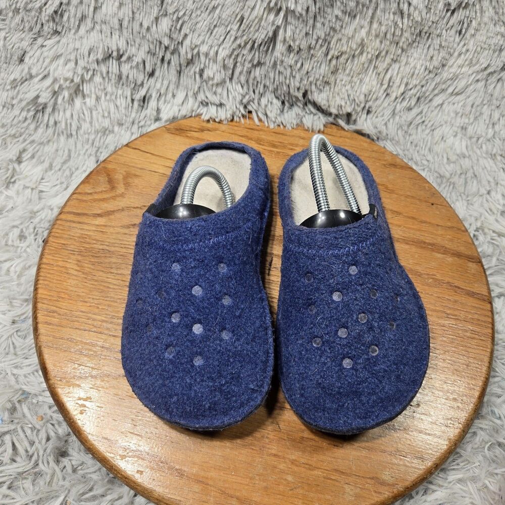 Crocs Comfort Slippers Classic Ready Set Relax Womens 7 Blue Cotton Relaxed Fit